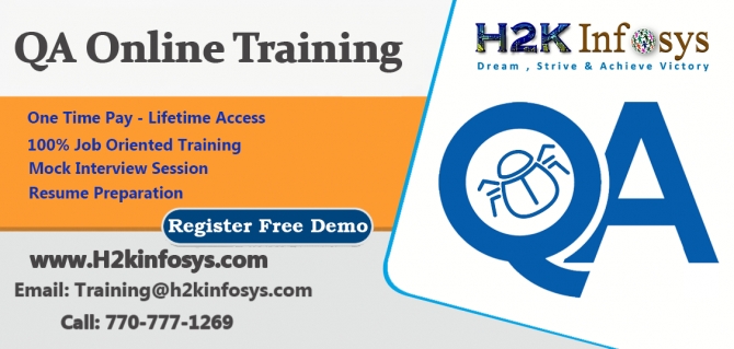 QA Online Training on Live-projects  free real time experience by H2k infosys.